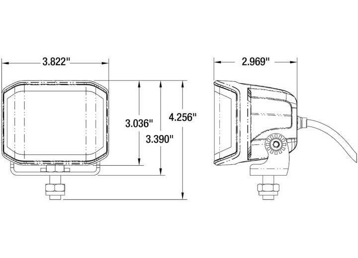 4 INCH WIDE ANGLE EDGELESS WORK LIGHT                                                                