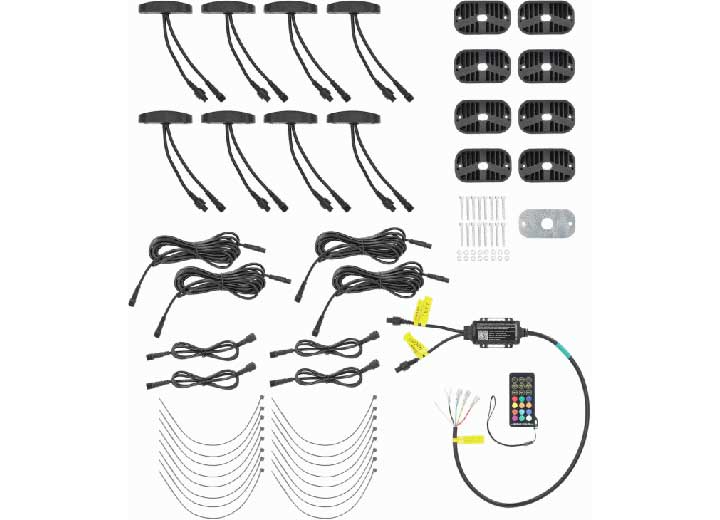 WIDE ANGLE CHASING ROCK LIGHT KIT 8 PIECE WITH CONTROLLER                                            