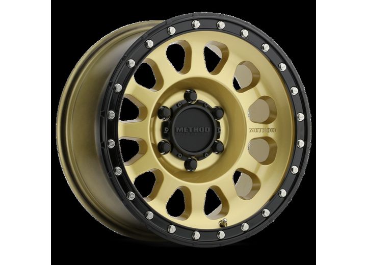 MR315,18X9,+18MM OFFSET,8X180,130.81MM CENTERBORE,GOLD/BLACK STREET LOC                              