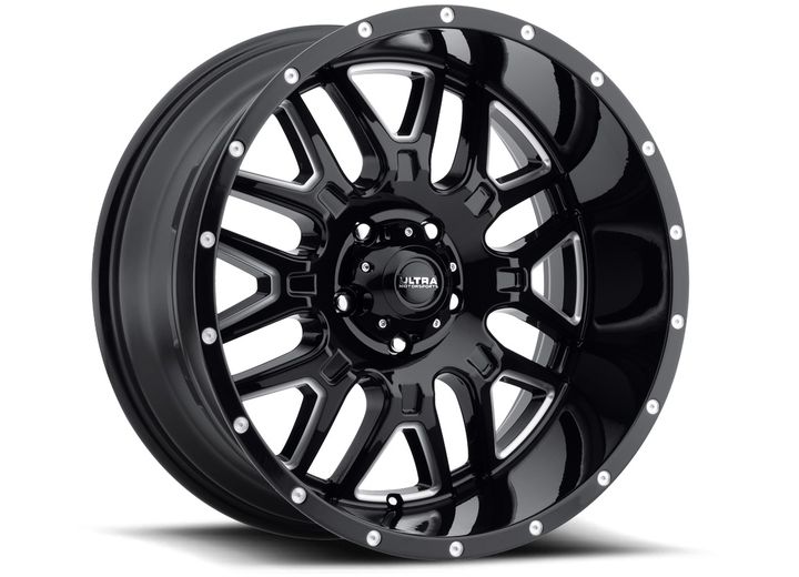 ULTRA 20X10 5X127 BP - 25 O/S 4.52 BS GLOSS BLACK W/MILLED ACCENTS                                   